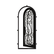 Hills full arch top door with thermal break and tempered glass in black.