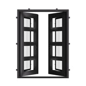 Knox pre-hung black metal double square top door.