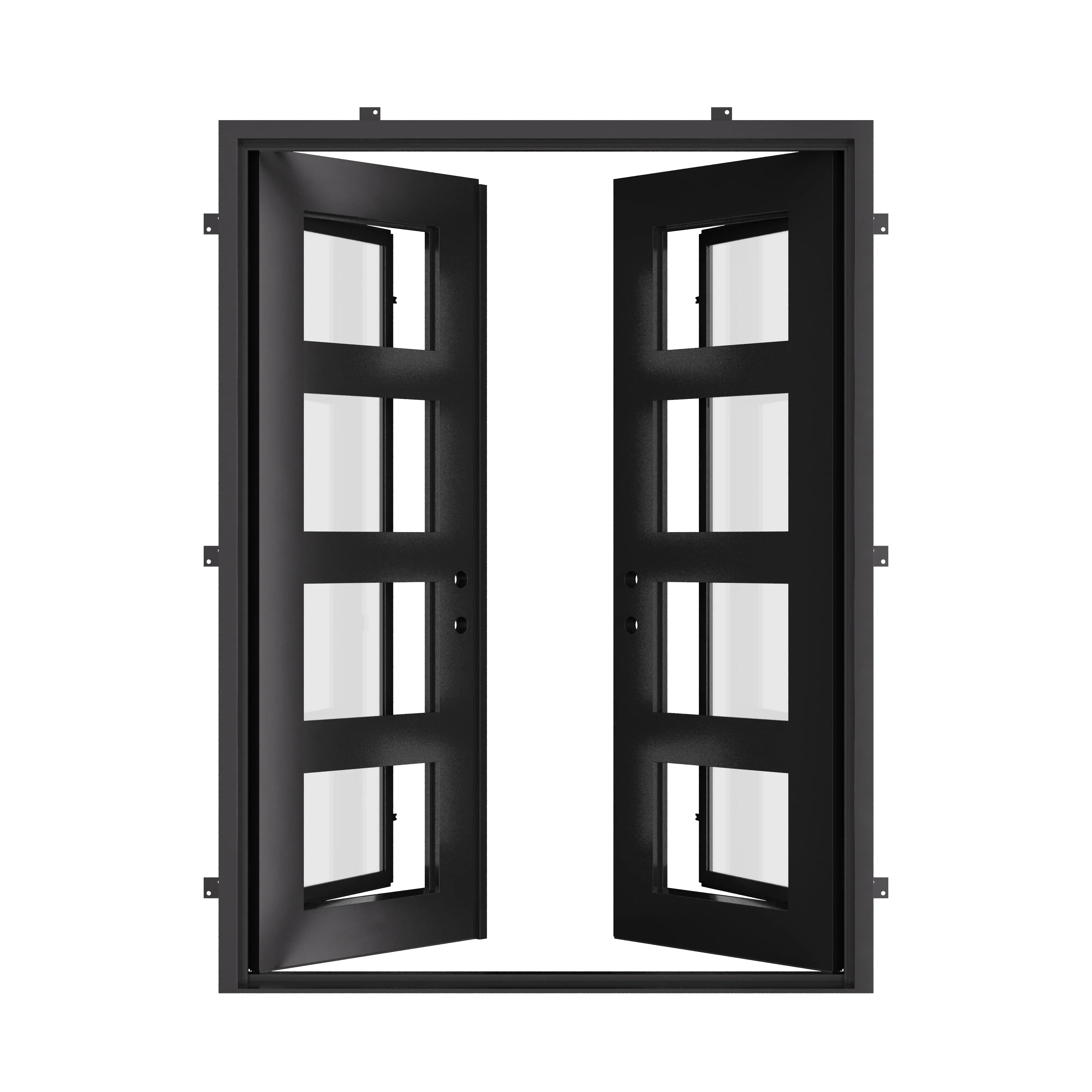 Knox flat top french entry door thermally broken in bronze finish.