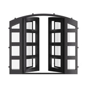 Knox thermally broken arch top double door with sidelights and contemporary design.