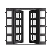 Knox double flat architectural steel doors with side windows