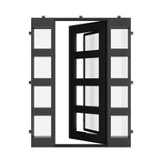 Knox single flat top door with thermal break and sidelights.