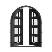 Knox radius top iron door with clear glass.