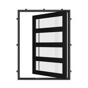 Knox contemporary steel pivot entry door with flat top design