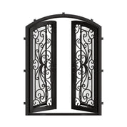 Miracle double door with glass and thermal break in black.