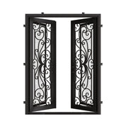 Miracle architectural iron exterior double square top door with glass.