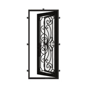 Miracle Bronze color exterior iron flat top single door with energy efficient glass.
