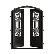 New York arch top entry door with glass and thermal barrier in bronze.
