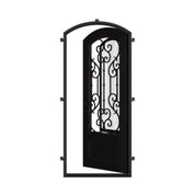 New York subtle arch top iron hinged door for cold climates.