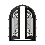 Paris thermally broken full arch top iron french door with glass.