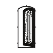 Paris subtle arch top metal door with thermal break in black finish.