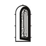 Paris thermally broken single full arch metal door with double glass in bronze color.