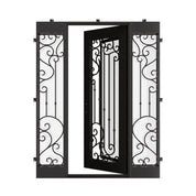 Paris square top door for cold weather with sidelights in bronze.