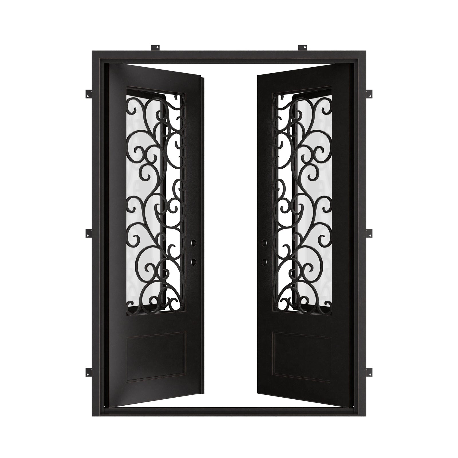 Story thermally broken flat top door with double glass.