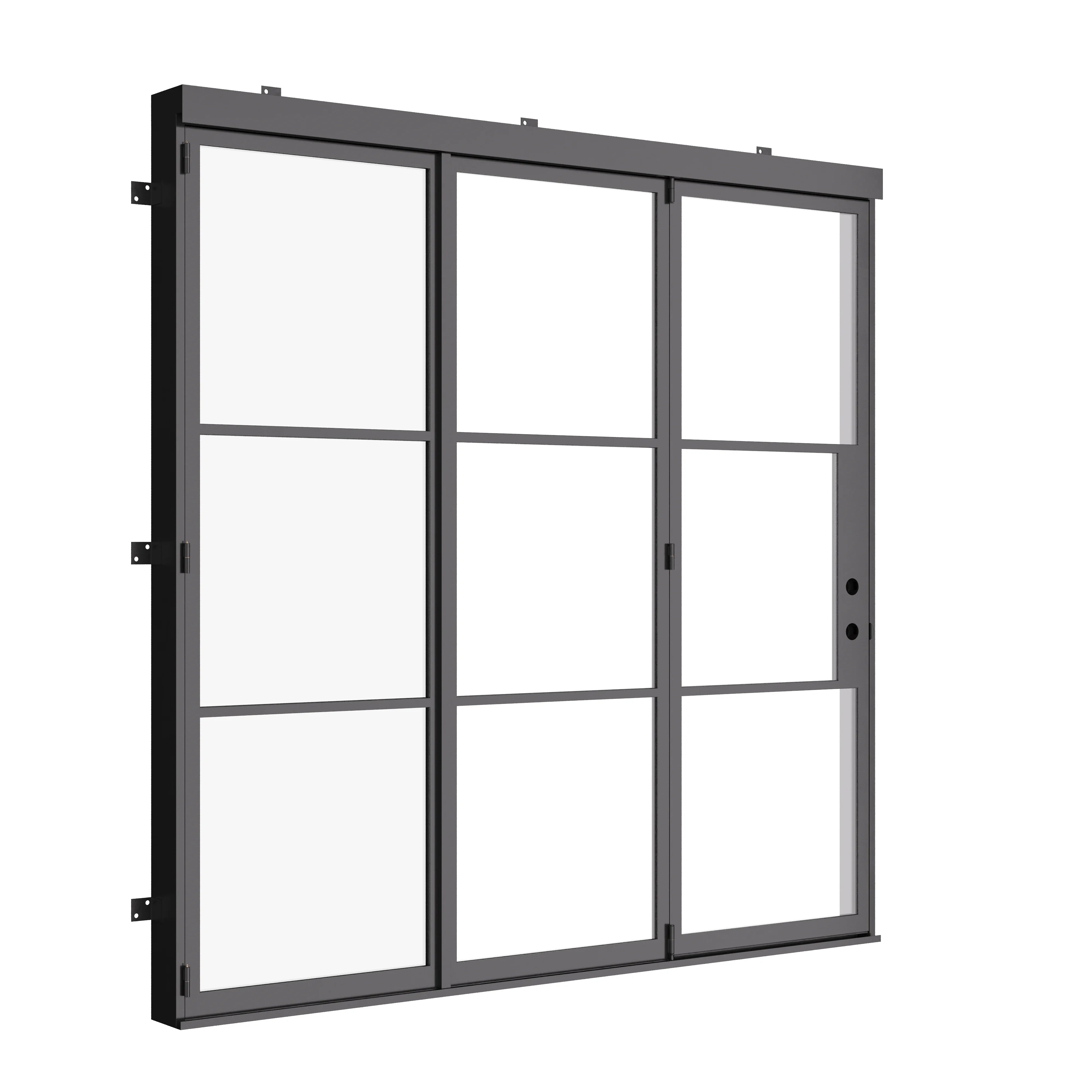 Air 4 thermally broken architectural steel bi-fold door with slim black profile