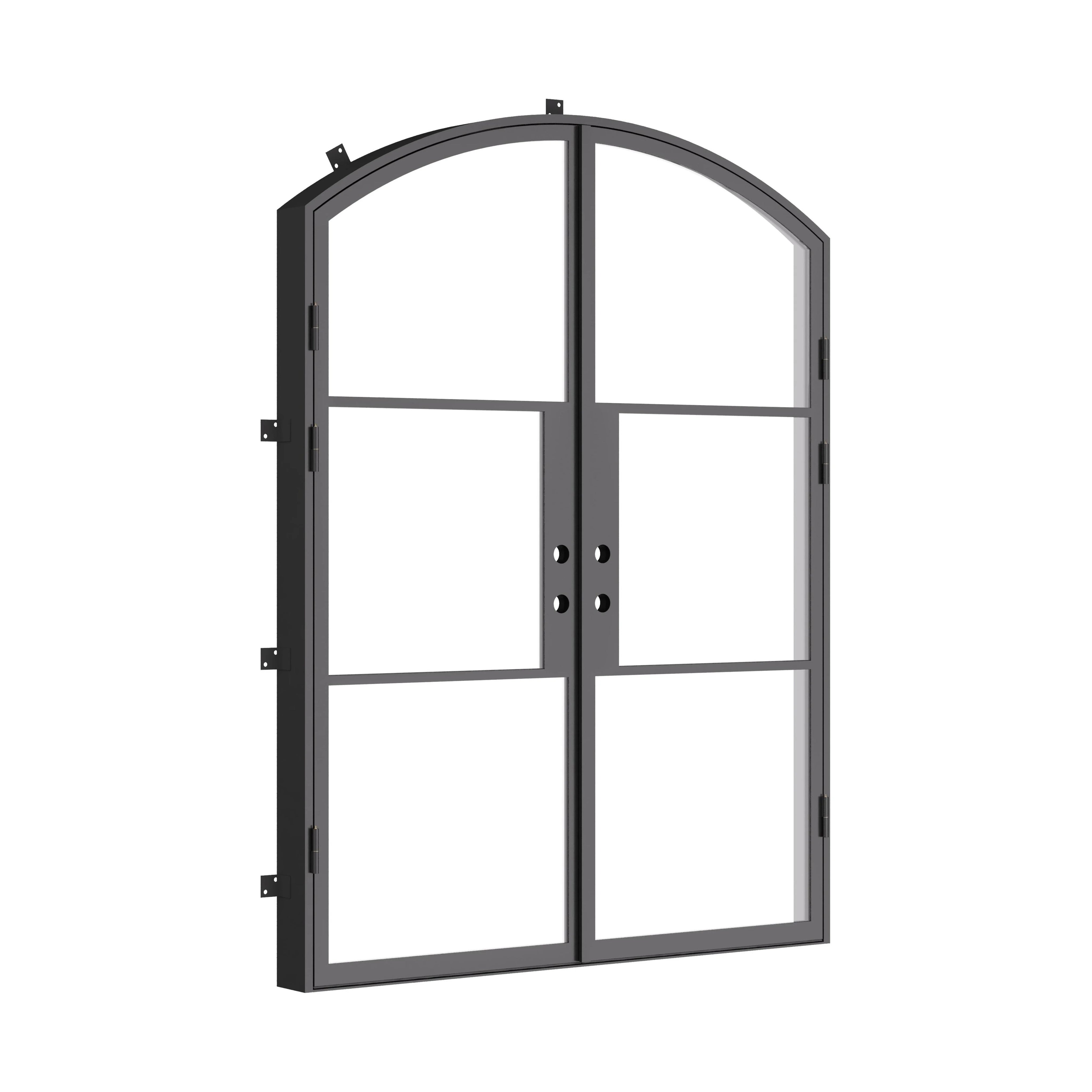 Air 4 arched double steel doors with narrow sightlines and modern style