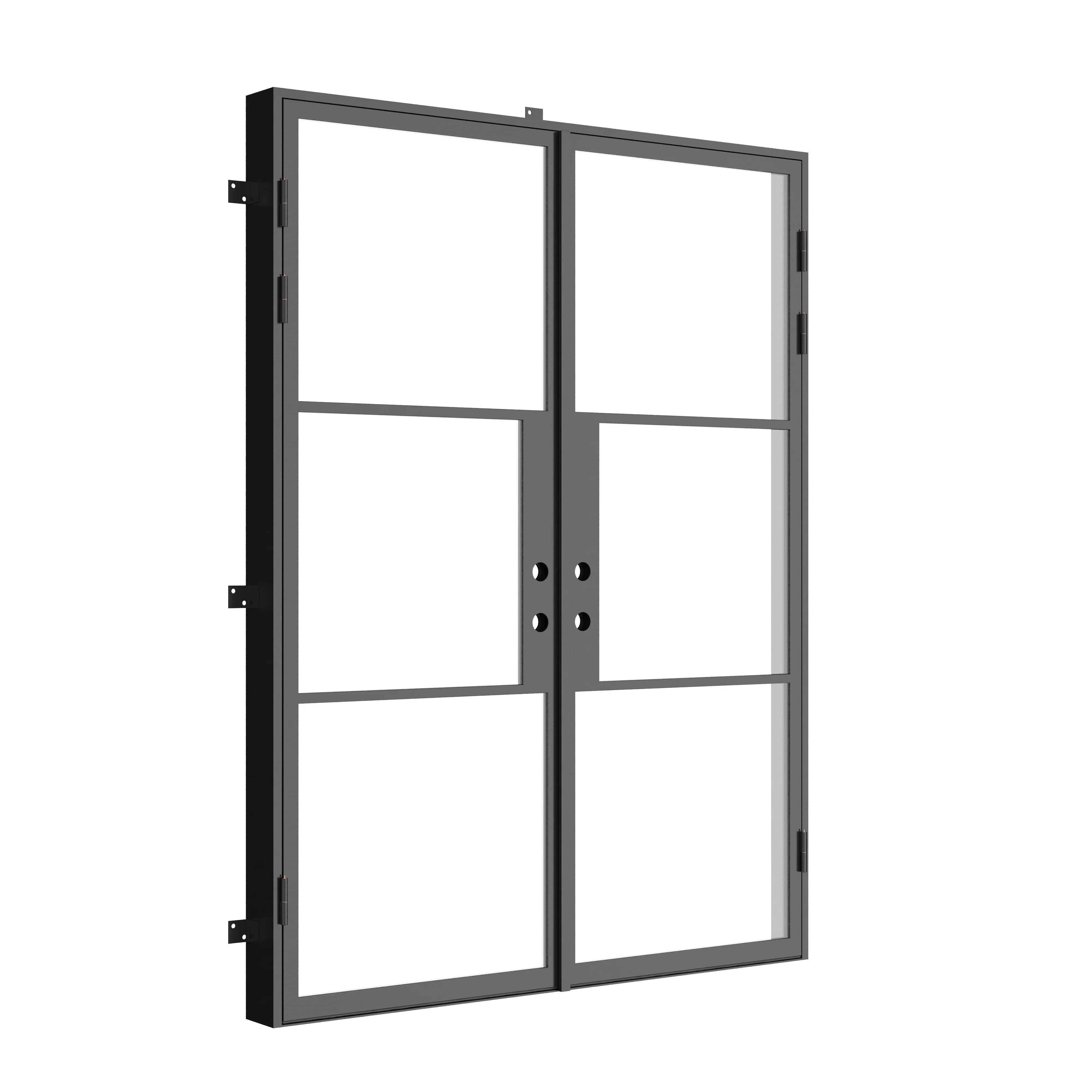 contemporary thermal break double steel entry system