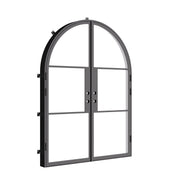 Air 4 double full arch doors in black steel with slim profiles