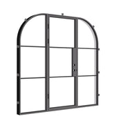 Air 4 Loop modern architectural steel entry with curved sidelights