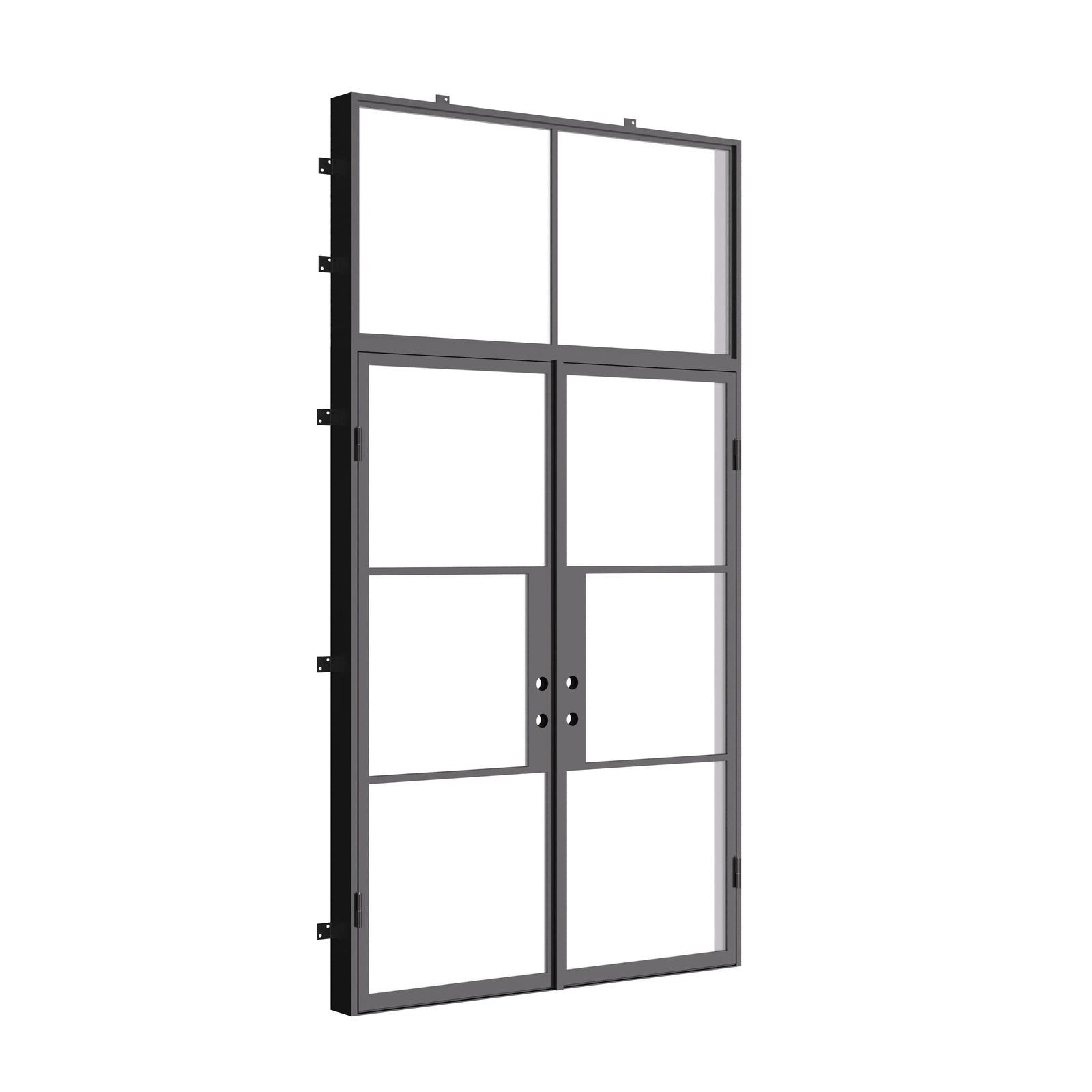 Air 4 double doors with transom in galvanized steel and sleek profile