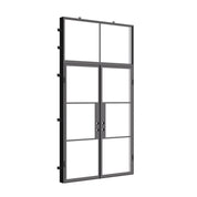 modern thermal break double steel front door with rectangular transom