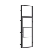 Modern single panel steel front door with flat transom and insulation