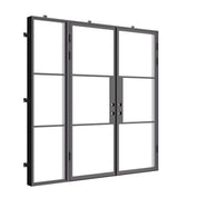 Air 4 double flat door with left glass panel, slim frame and modern steel design