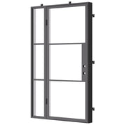 Air 4 single flat modern door with left sidelight, cold rolled steel and premium coating