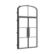 Air 4 flat double steel doors with mini arch top window and narrow profiles