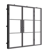 Air 4 double flat architectural steel door with right sidelight, mixed metal build