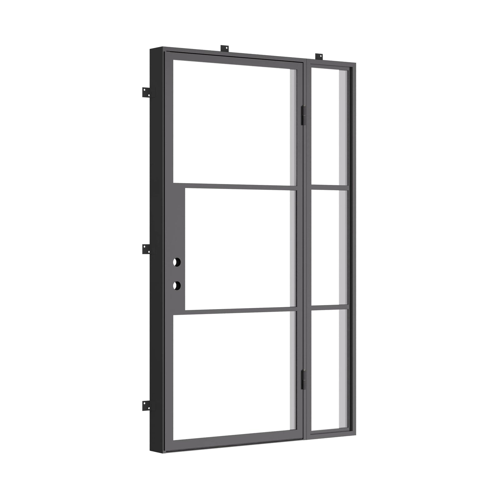 exterior single steel door with right sidelight and energy-efficient design