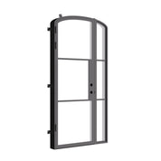 contemporary entry door right sidelight curved top