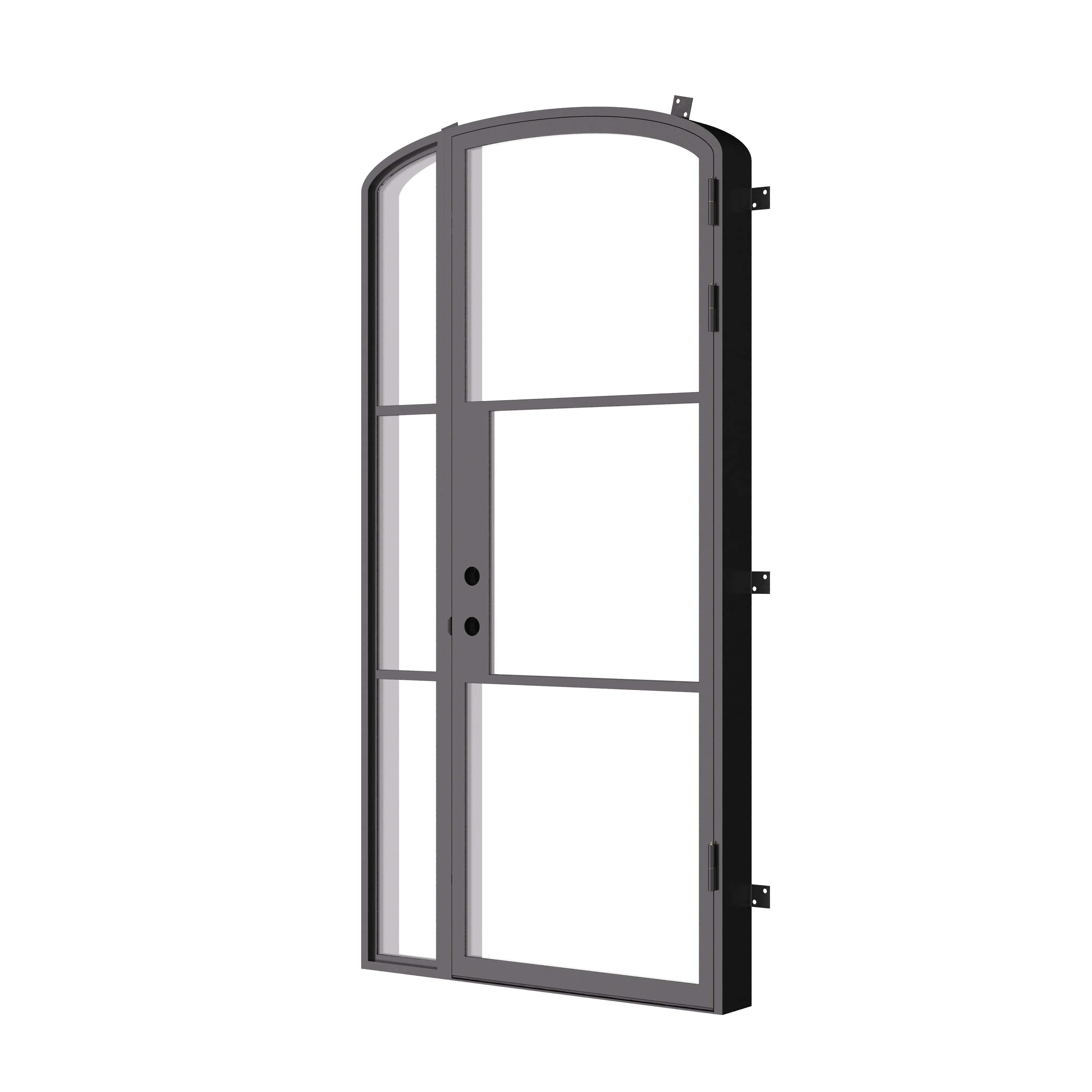 Air 4 single mini arch architectural door with left sidelight, galvanized steel build