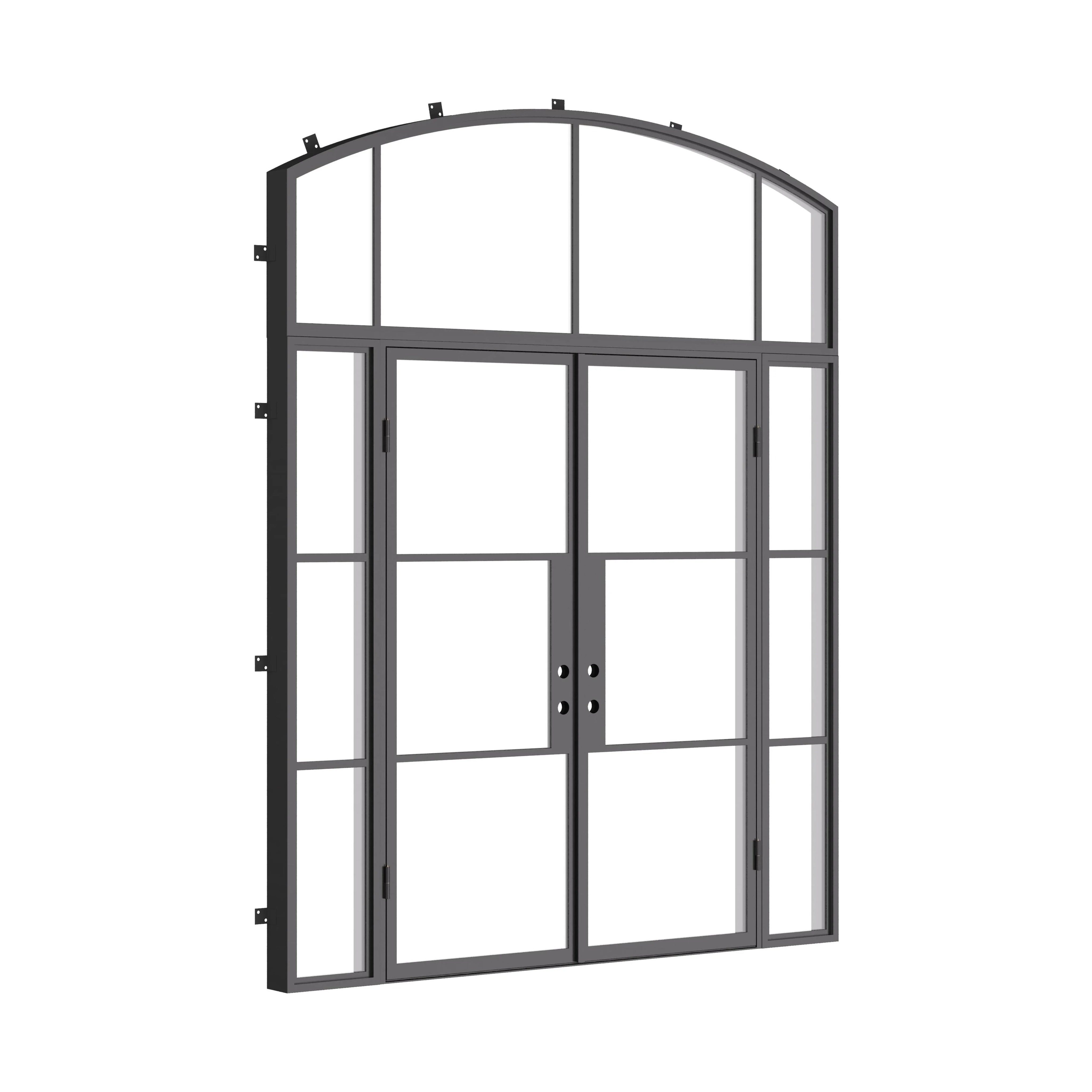Air 4 modern architectural steel double door with arched top window