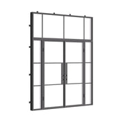 Air 4 double flat steel door with sidelights and flat top glass, automotive painted frame