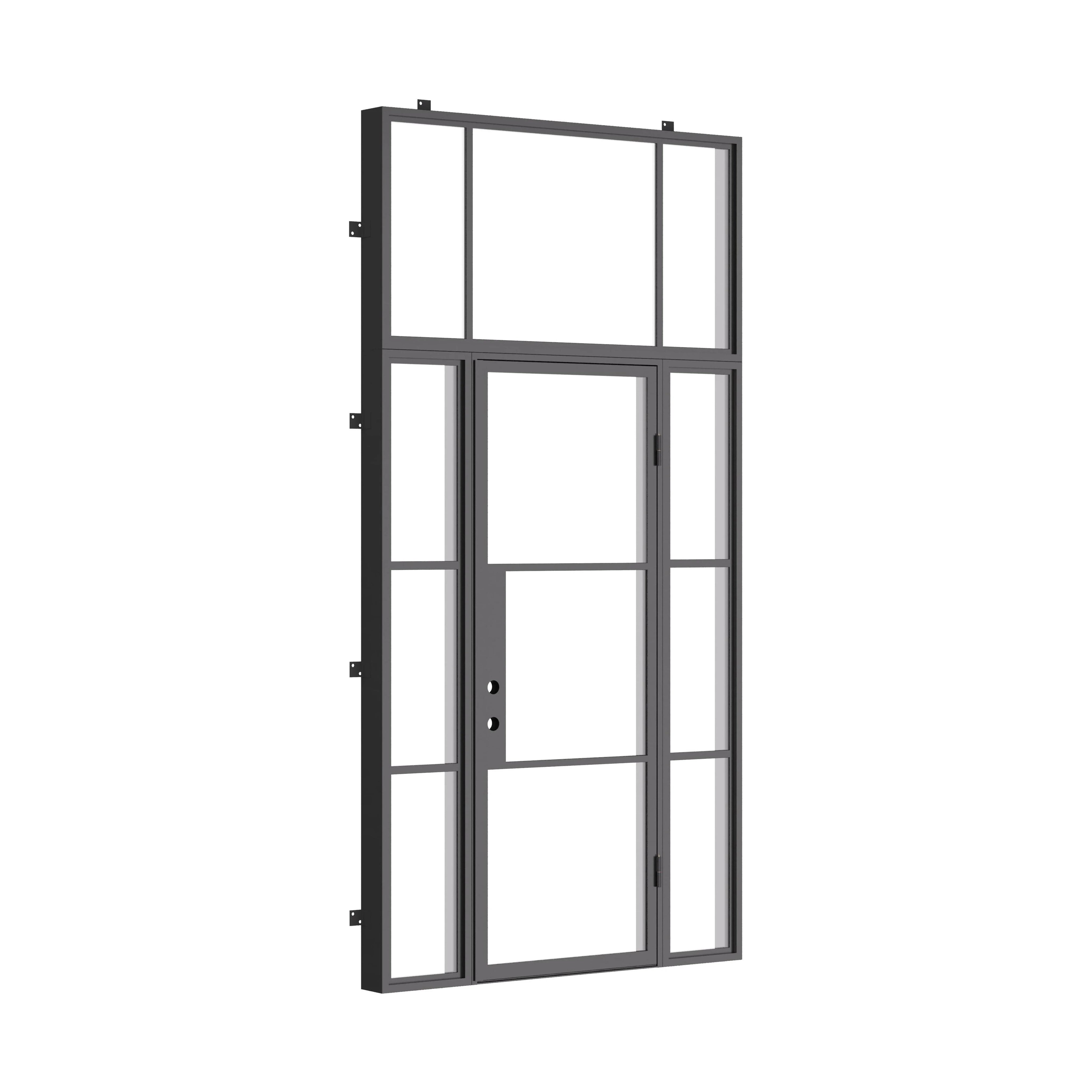 Air 4 thermally broken single flat door with sidelights and transom