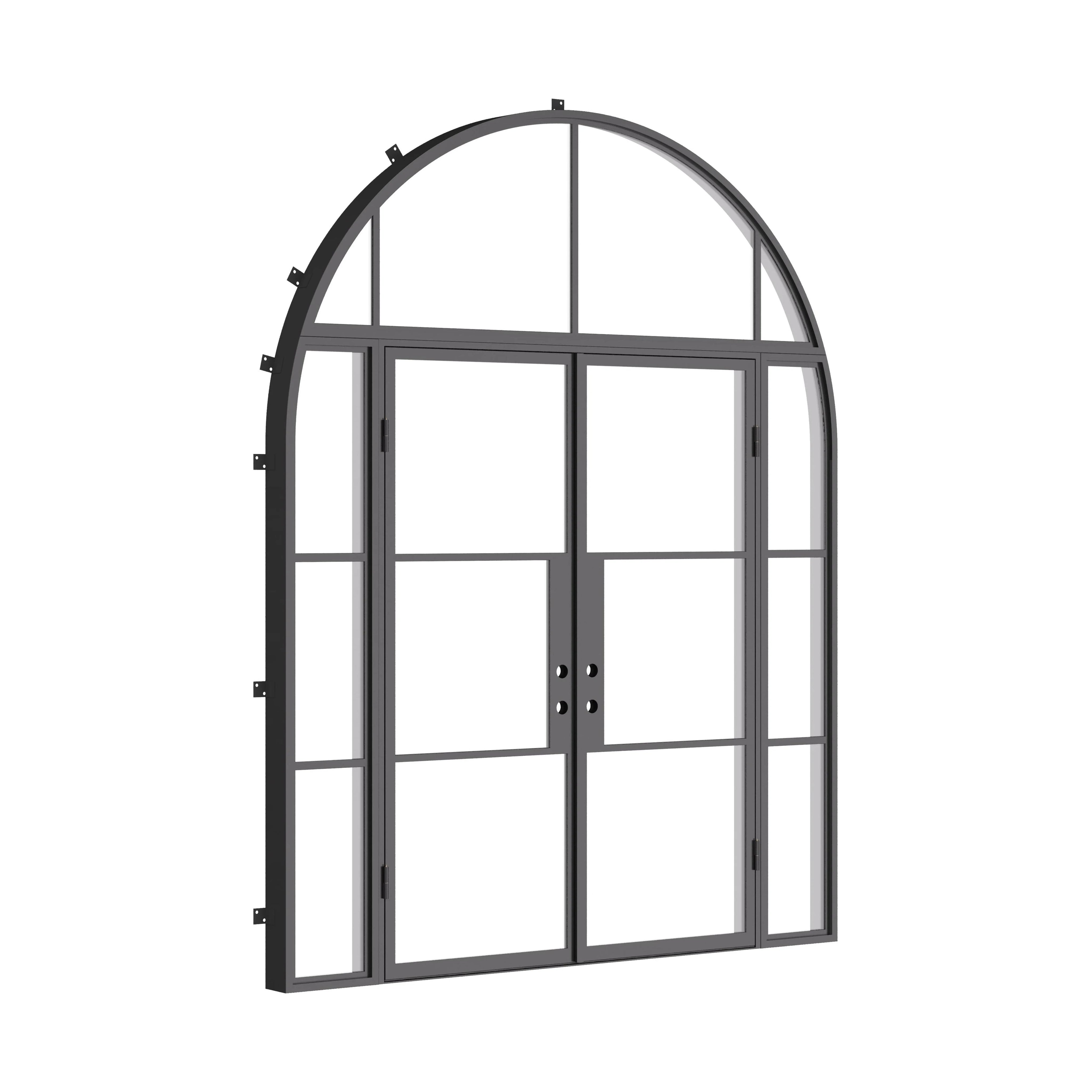 Custom Air 4 double door set with sidelights and curved top glass