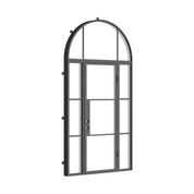 Air 4 single flat architectural door with sidelights and arch top, cold rolled steel