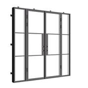 Air 4 double flat exterior doors with side glass and modern narrow sightlines