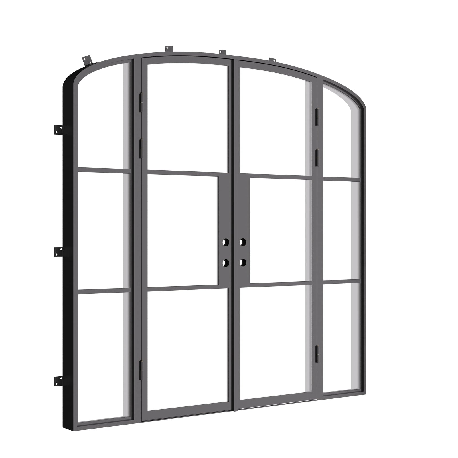 Air 4 double mini arch steel doors with sidelights and narrow sightlines