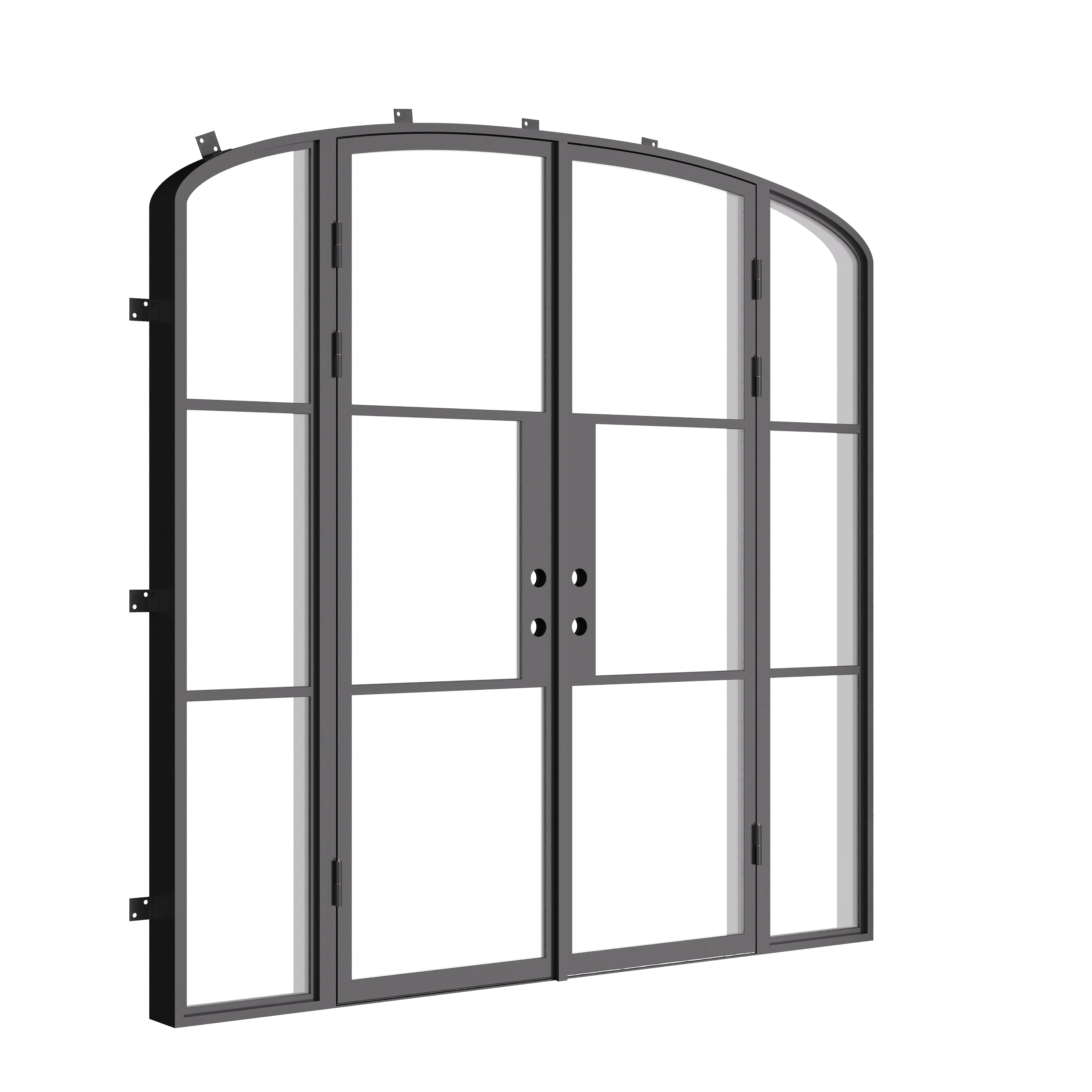 Air 4 double mini arch steel doors with sidelights and narrow sightlines