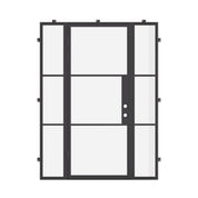 Air 4 single flat front door with sidelites and insulated tempered glass