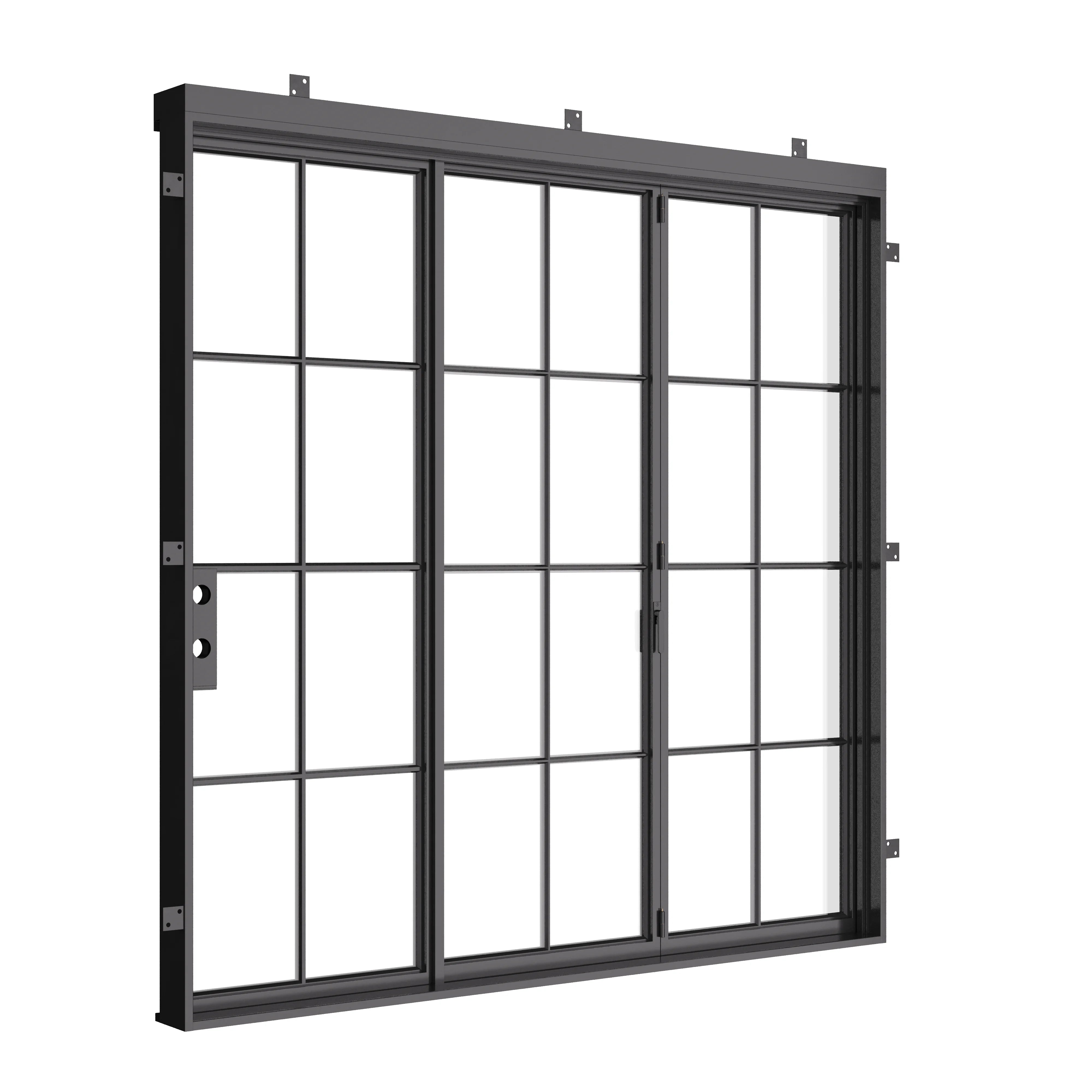 Air 5 exterior bi-fold door, modern steel frame with tempered glass lites