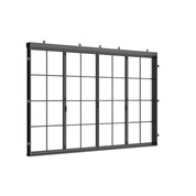 Air 5 exterior center split bi-fold door, steel and glass system with modern profile