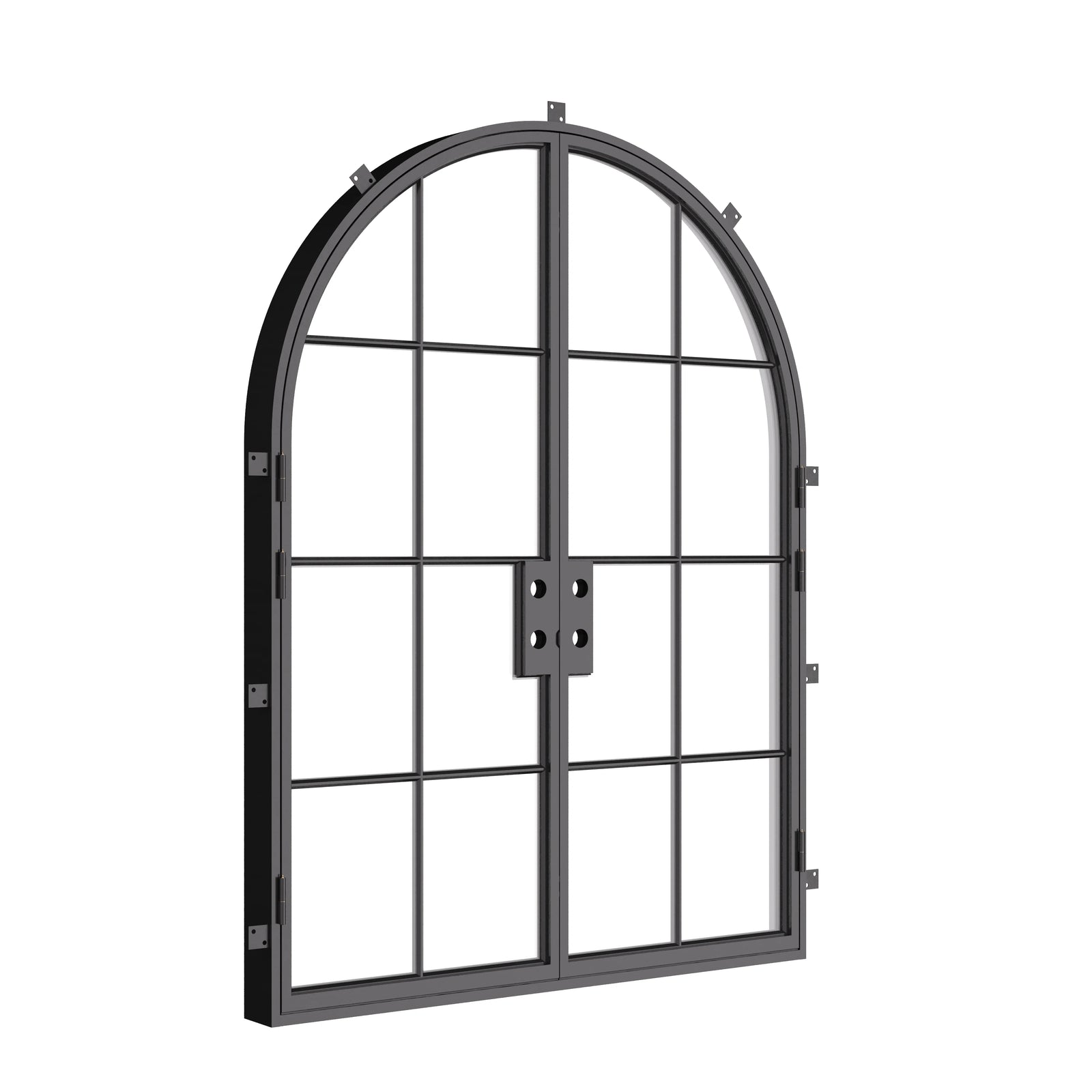 modern double full arch doors with thermally broken steel
