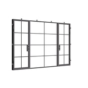 architectural dual single steel doors with center lite and thermal barrier