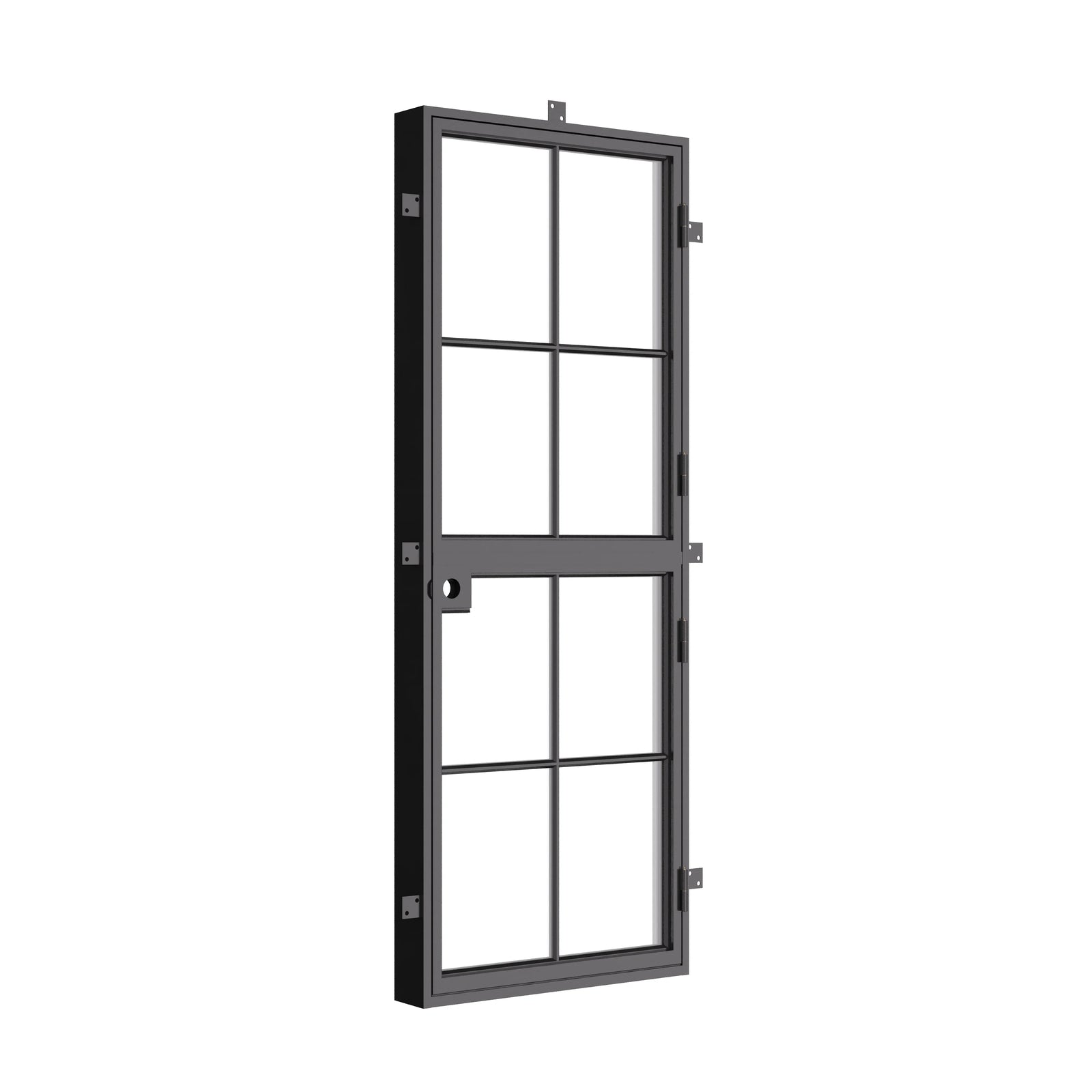 Contemporary Dutch single flat exterior steel door with safety glass