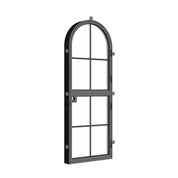Modern Dutch single full arch steel entry door, pre-hung insulated glazing