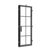 Luxury single flat exterior steel door with welded frame and tempered glazing