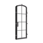 Contemporary single mini arch exterior steel door with safety glass